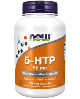 NOW 5-HTP, 50 mg, 180 rostlinných kapslí